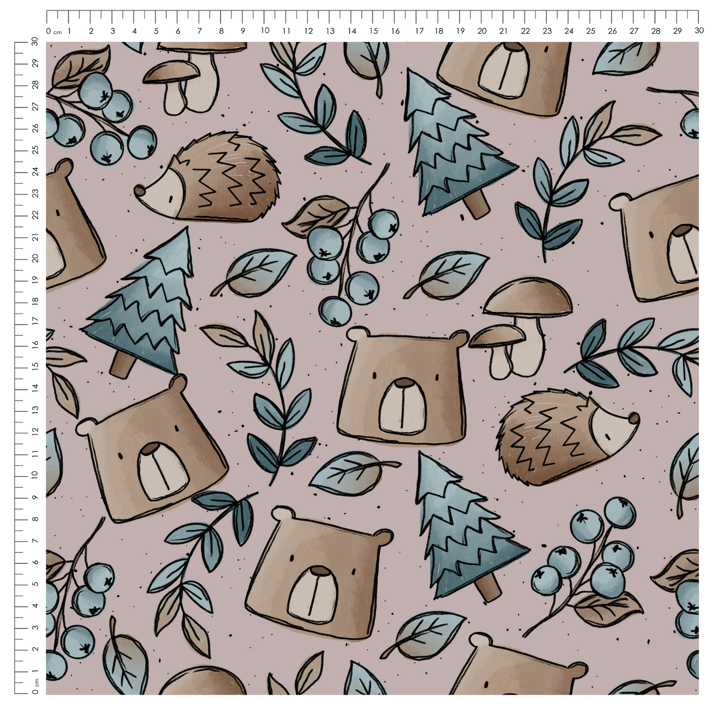 French Terry Herbstis Bär Mauve