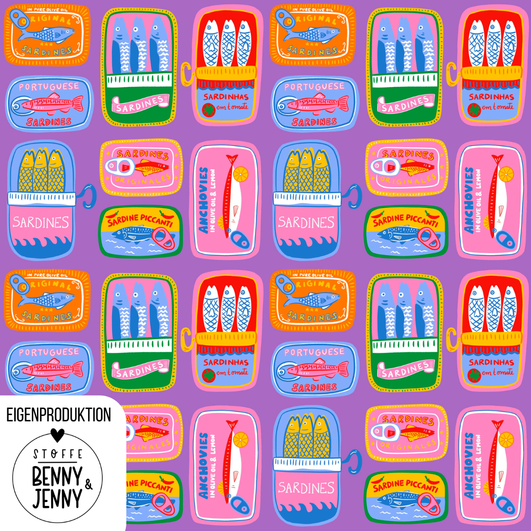 French Terry Sardinen Violett