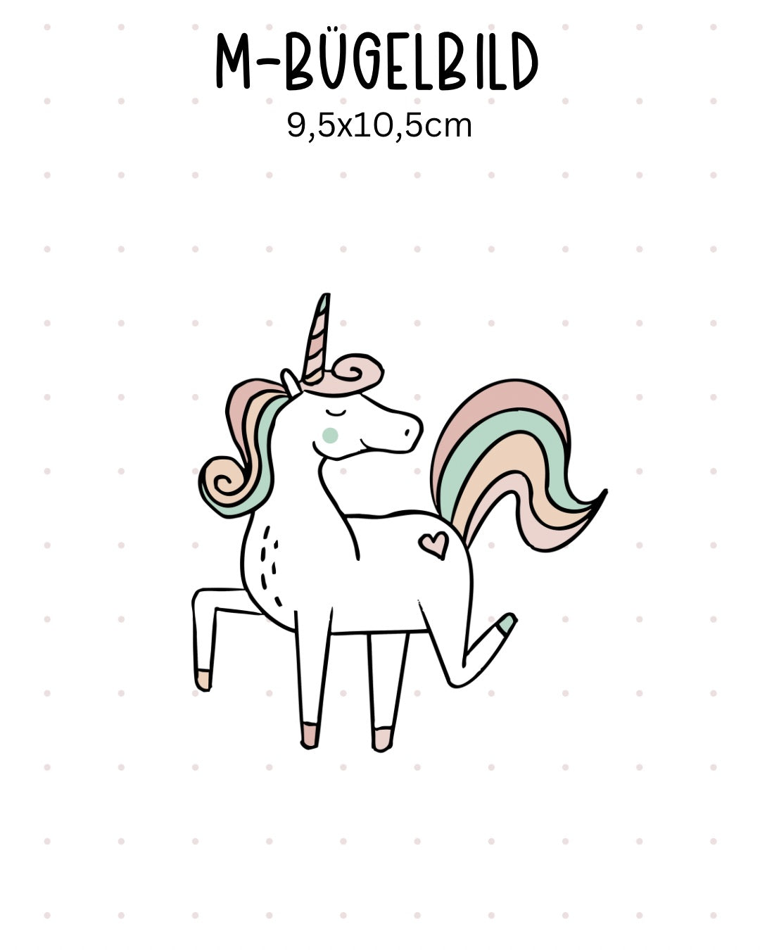 M-Bügelbild Einhorn Spring Pastell