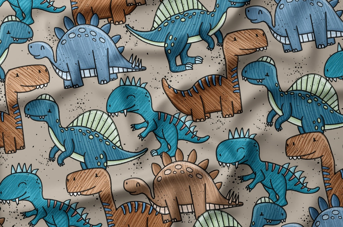 French Terry Dinotopia Braun