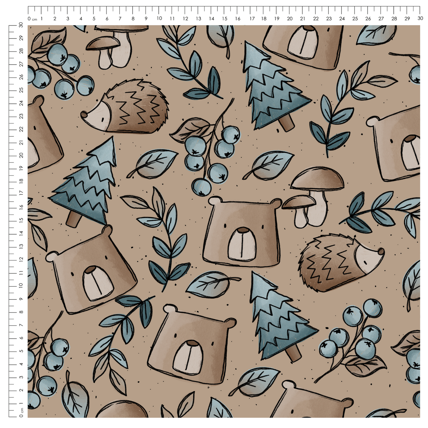 French Terry Herbstis Bär Braun