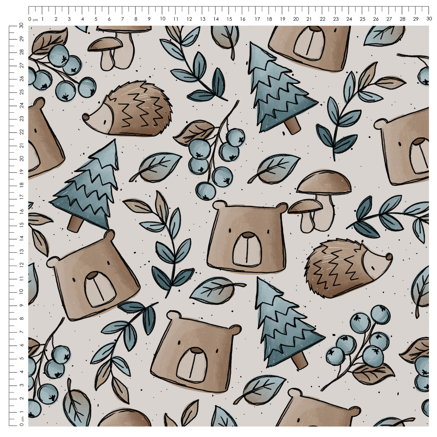 French Terry Herbstis Bär Beige