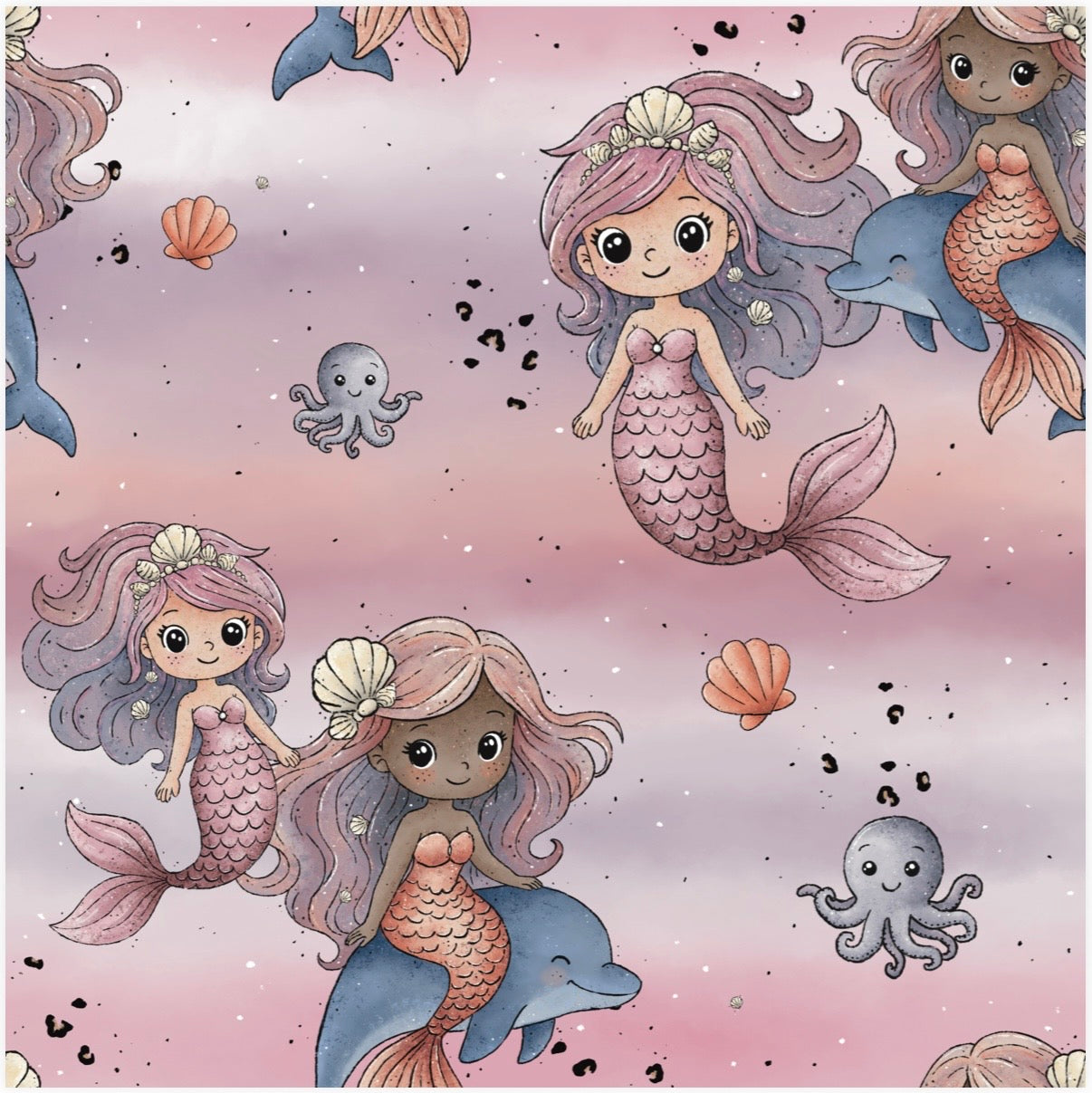 Vorbestellung - Bio Jersey Little Love Mermaid Leo