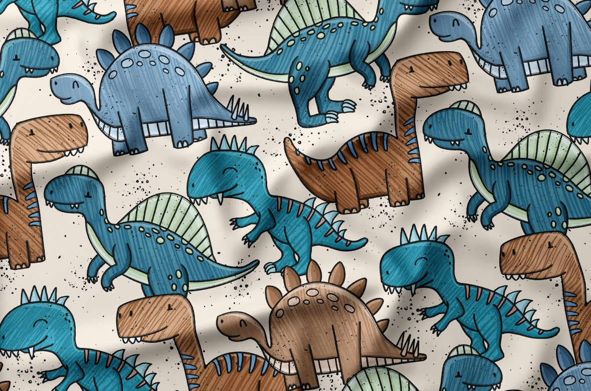 French Terry Dinotopia Beige