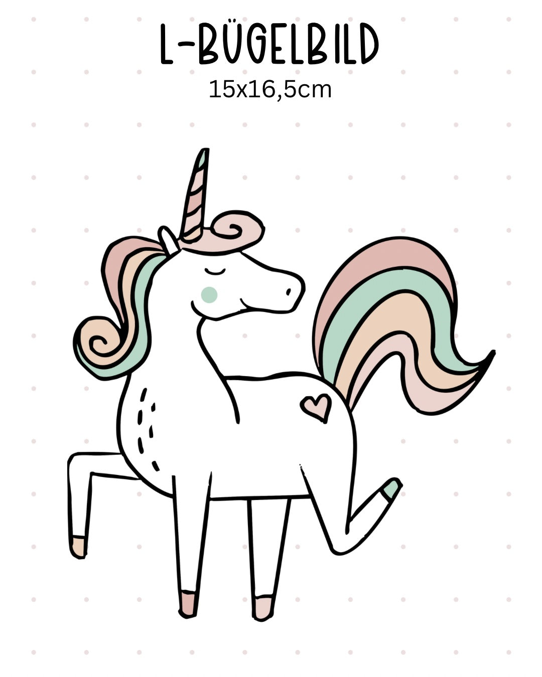 L-Bügelbild Einhorn Spring Pastell