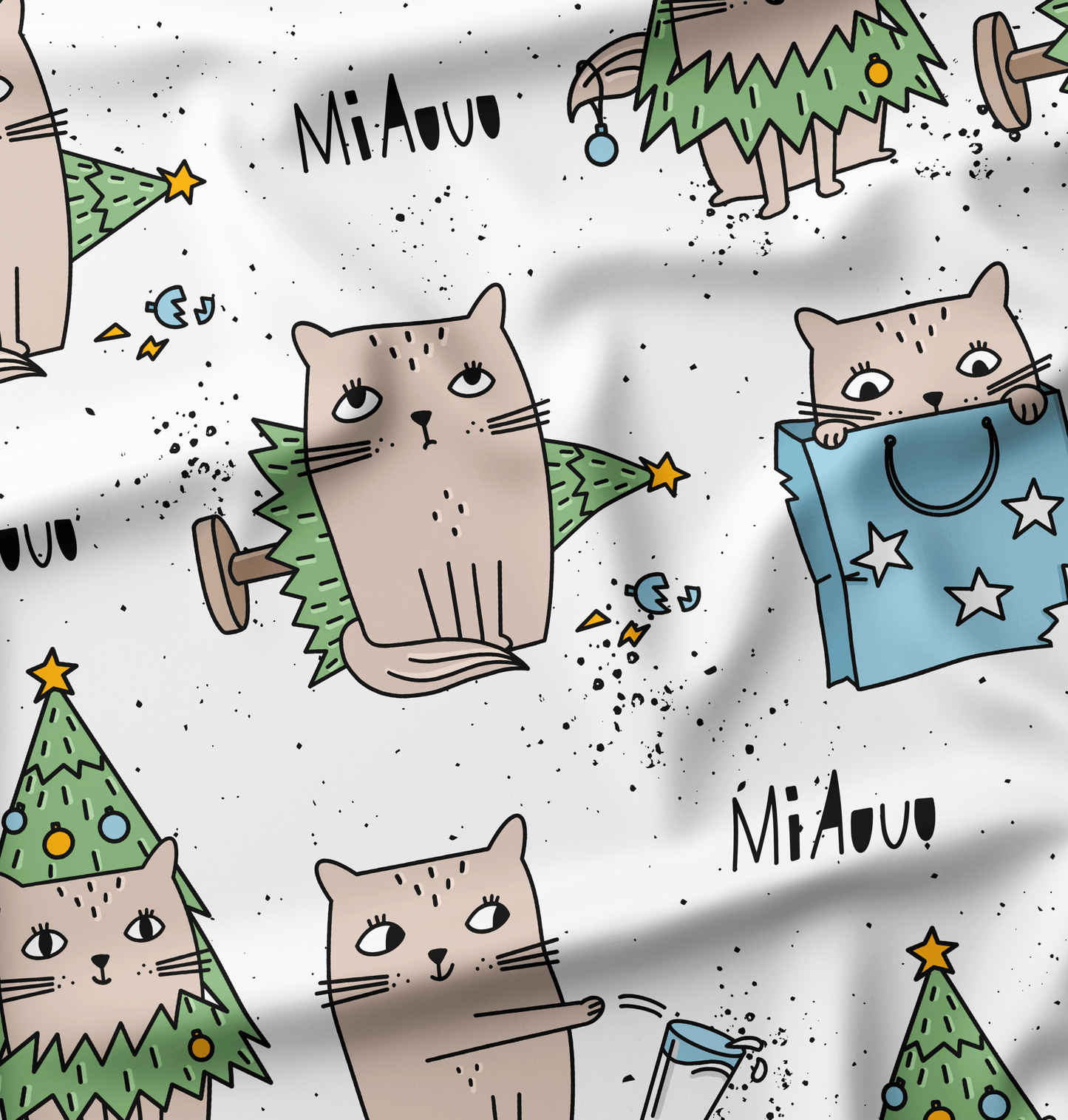 French Terry Xmas Cat Pepper