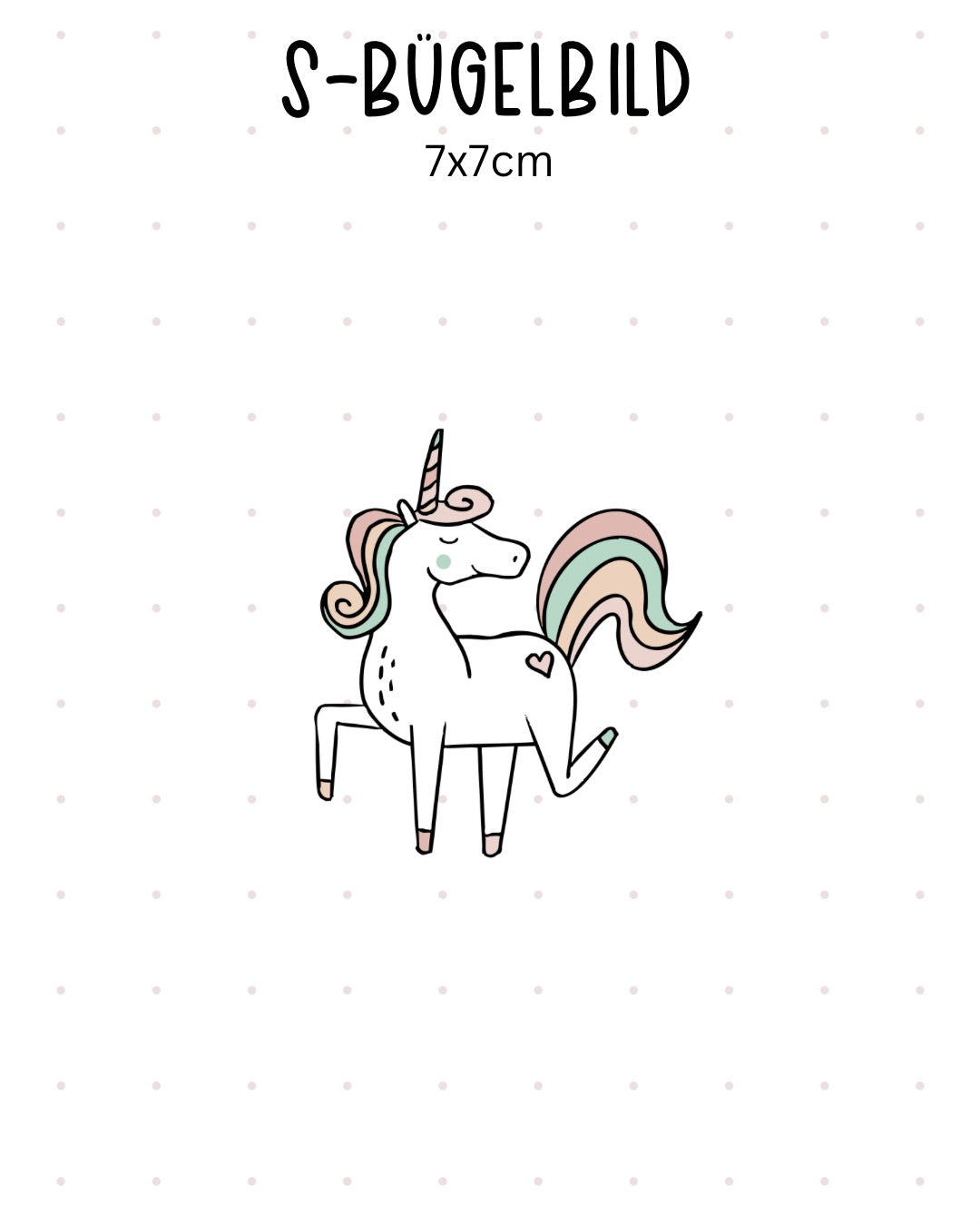 S-Bügelbild Einhorn Spring Pastell