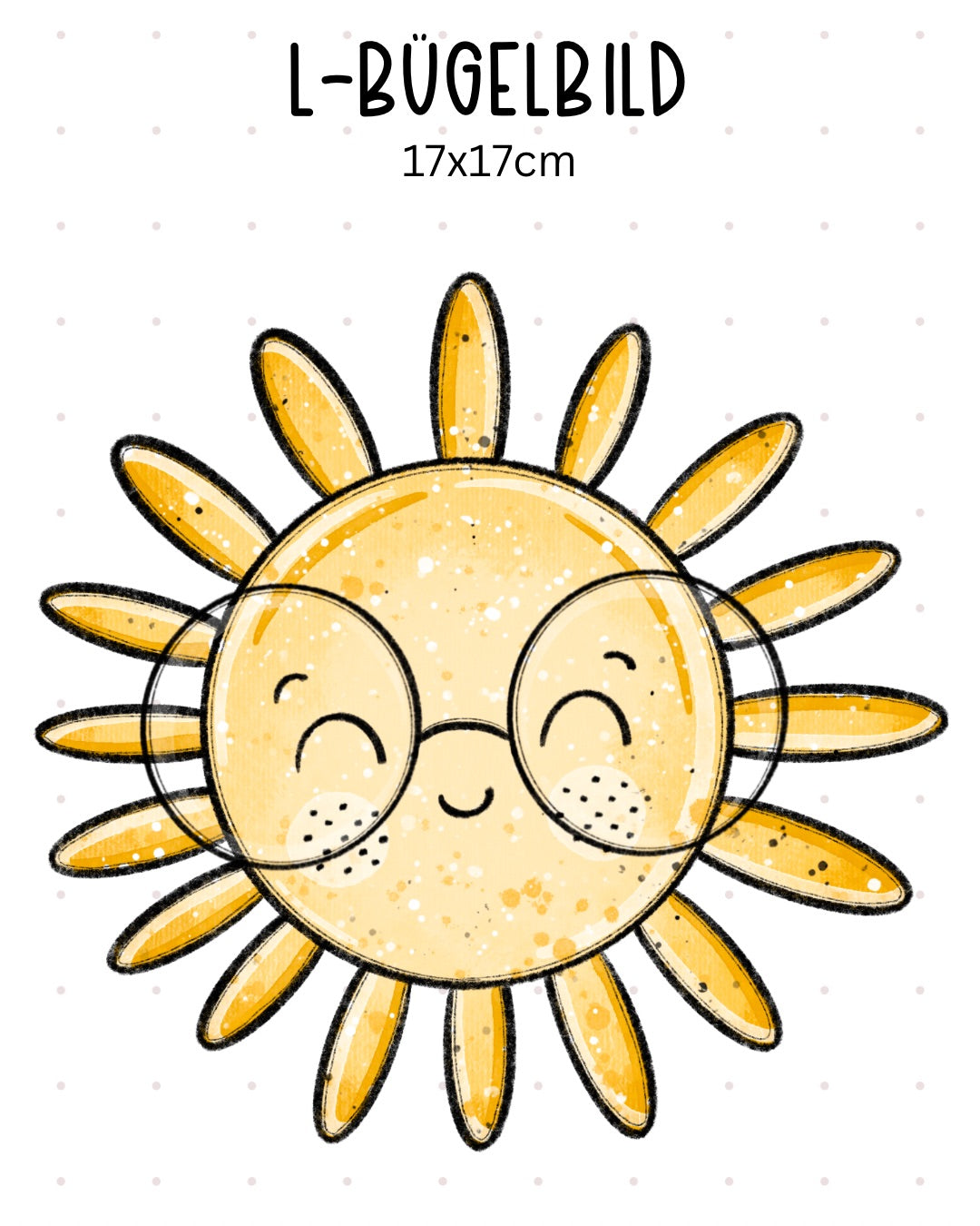 L-Bügelbild Grinsesonne