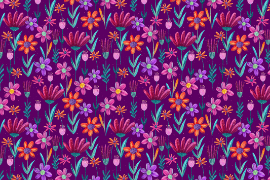 Bio Jersey Flowerl Lila