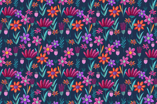 Bio Jersey Flowerl Navy