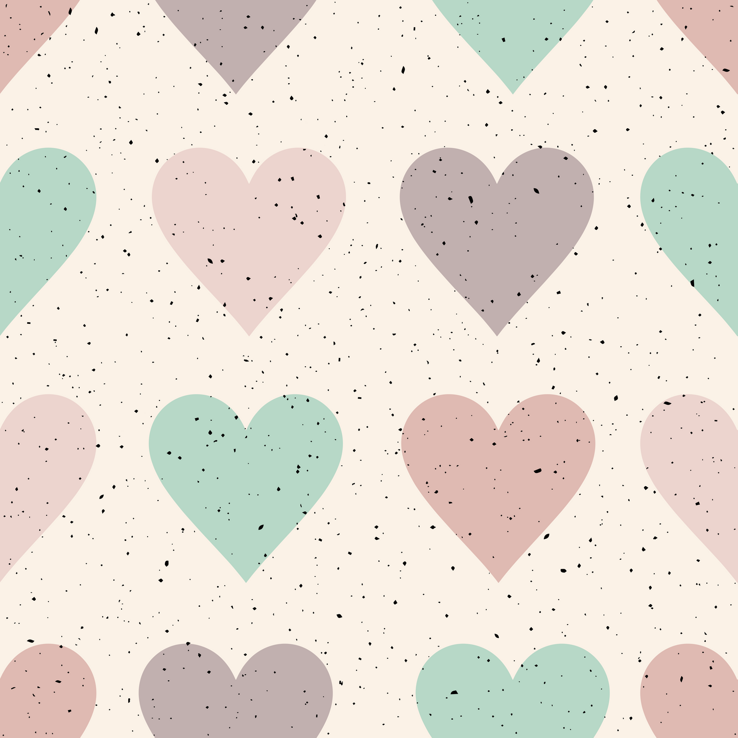 French Terry Big Hearts Spring Pastell