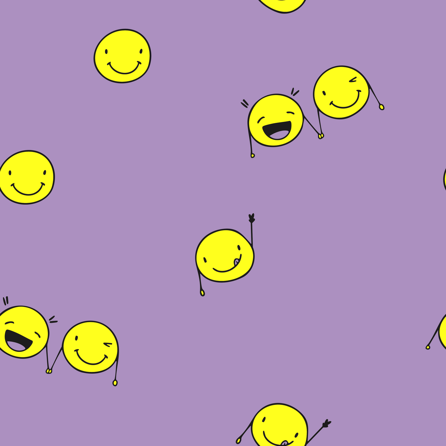 Jersey Happy Smiley Purple