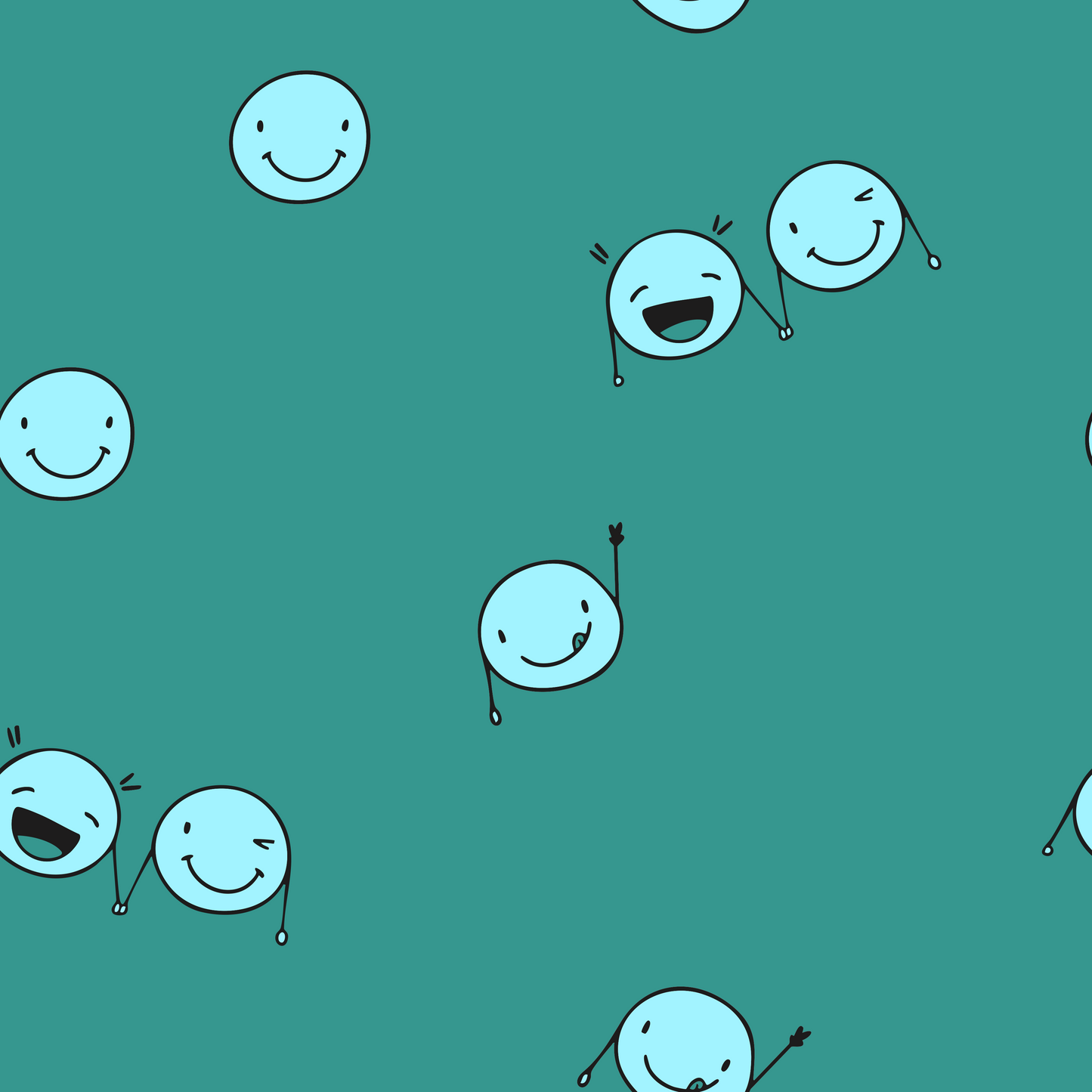 Jersey Happy Smiley Green Mint