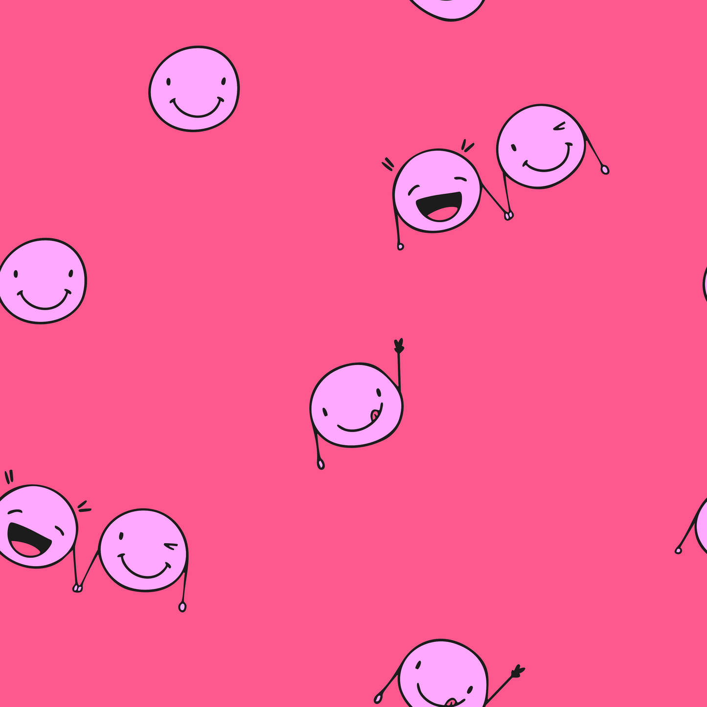 Jersey Happy Smiley Pink