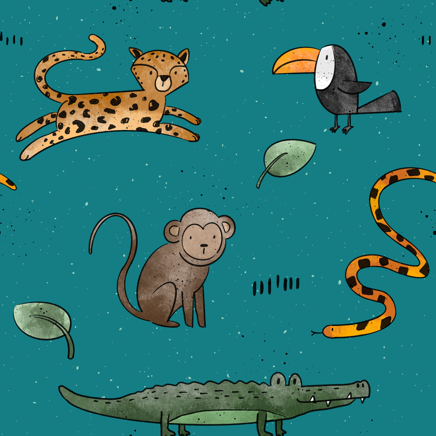 Jersey Dschungelparty Petrol