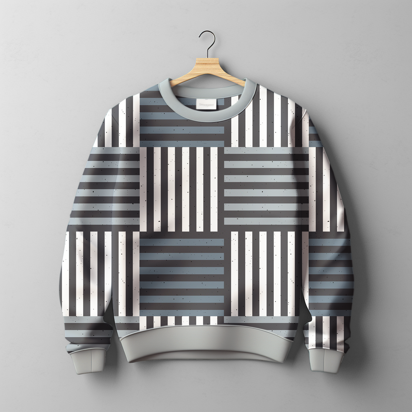 French Terry HoVe Stripes Grey Blue