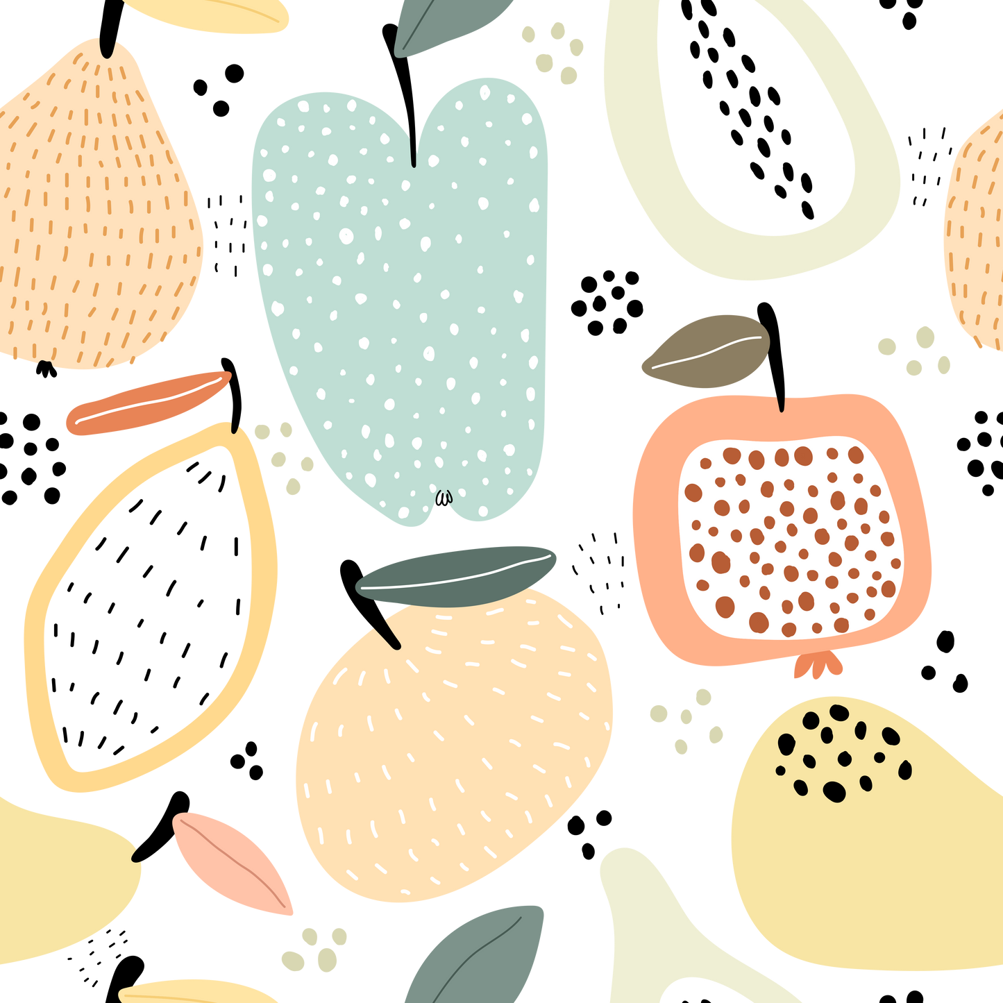 French Terry Fruit Art Big
