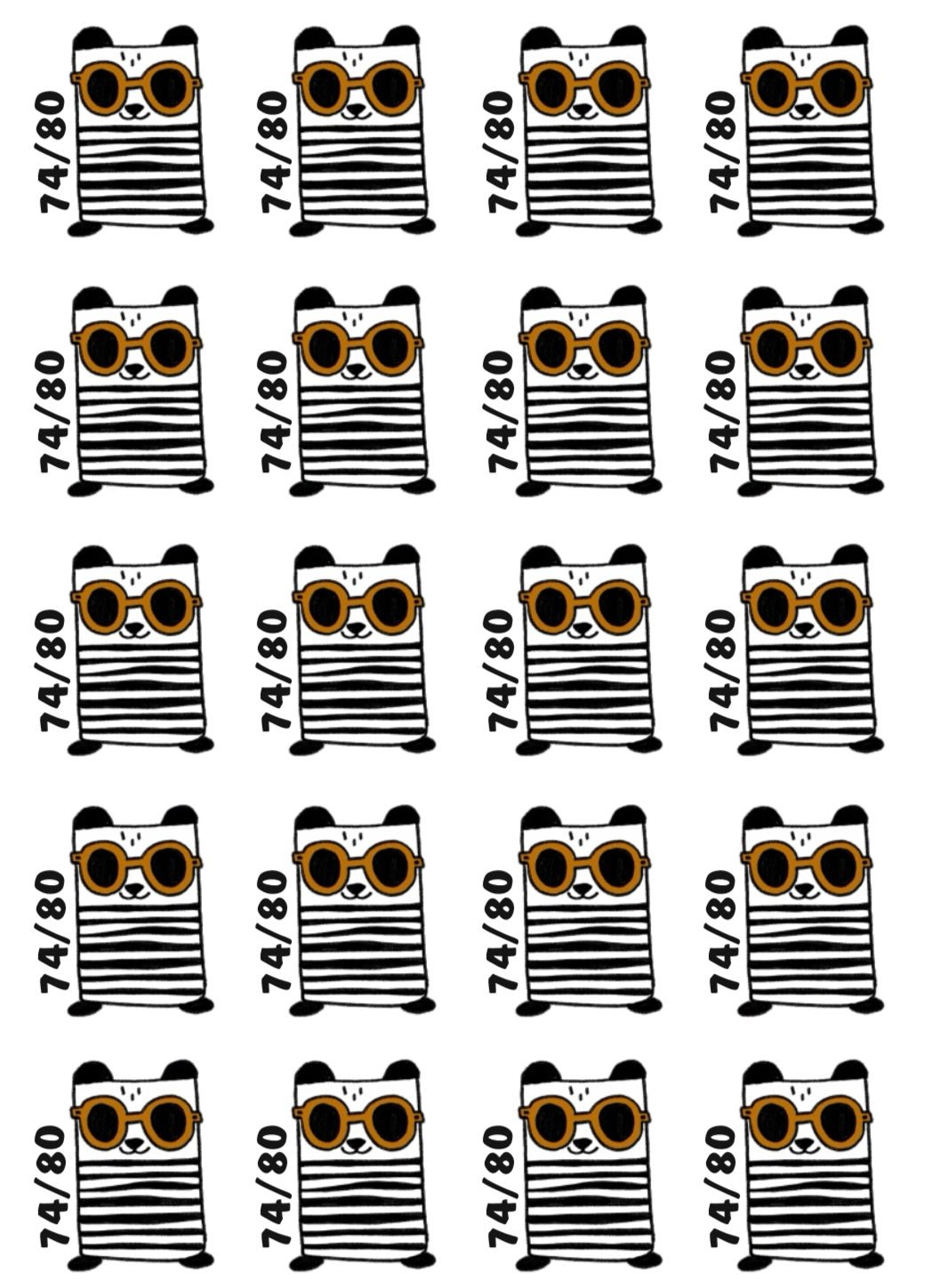 Bügelbild Größenlabel Chill Panda - Benny & Jenny