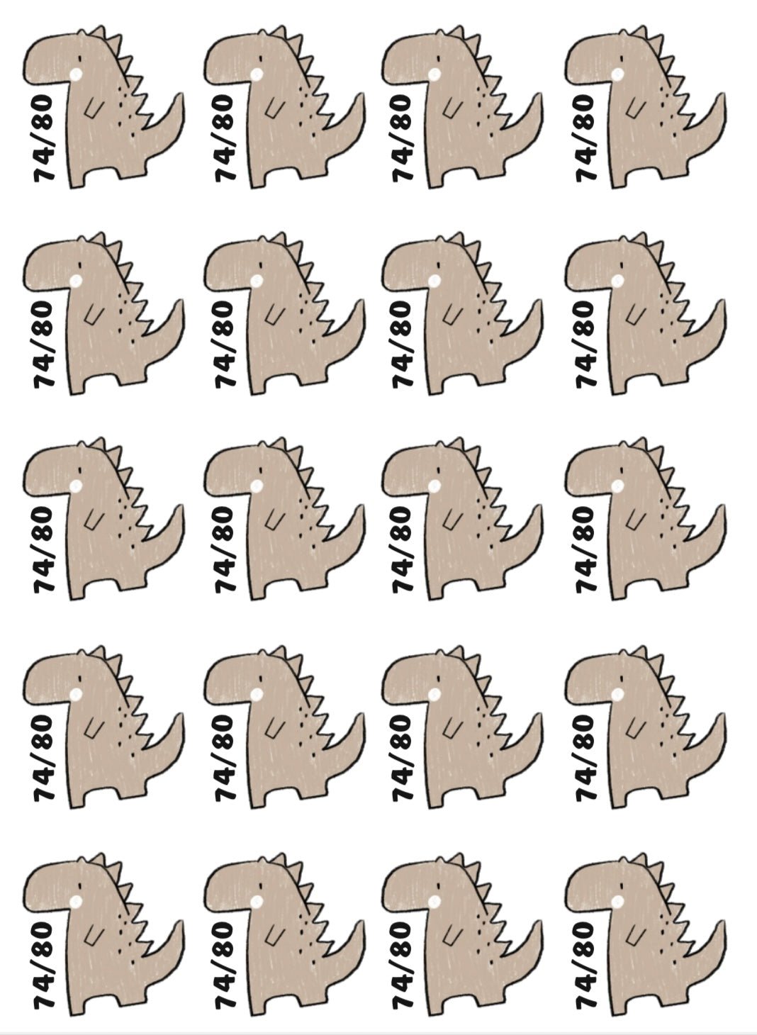 Bügelbild Größenlabel Dinotastisch - Benny & Jenny