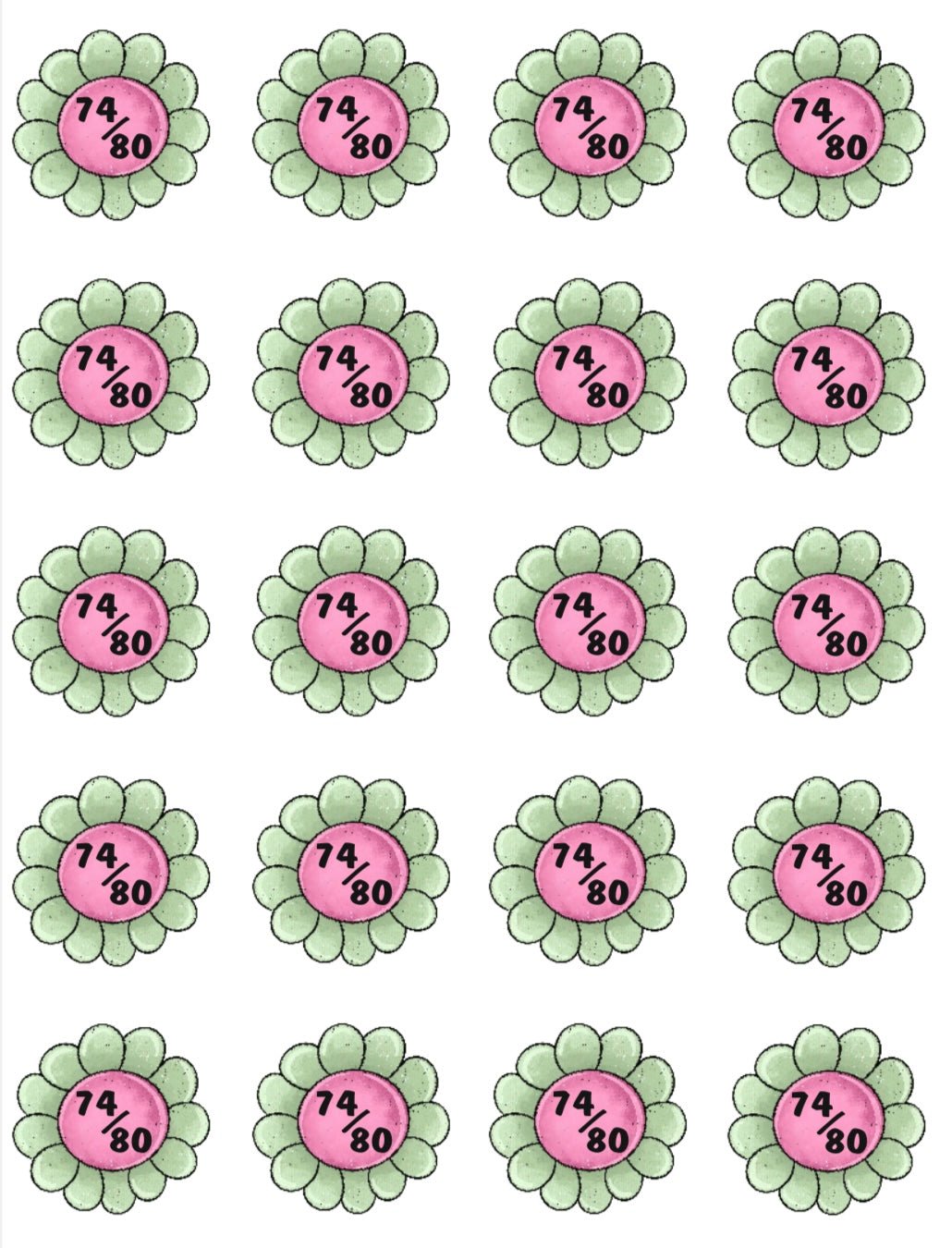 Bügelbild Größenlabel Flower Baby - Benny & Jenny