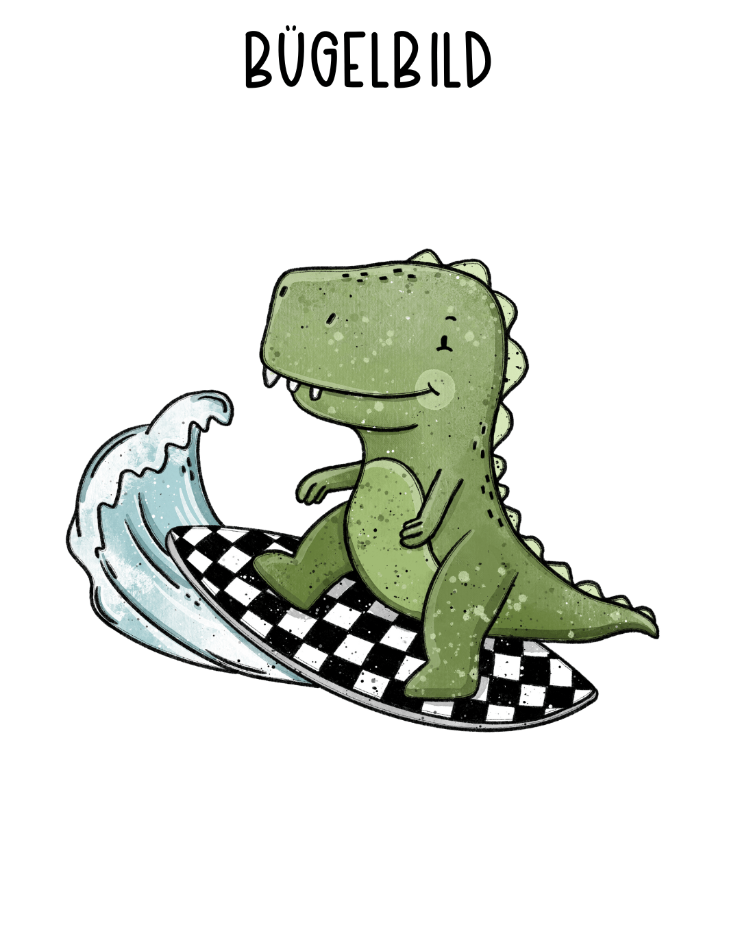 Bügelbild Surf Dino Checker - Benny & Jenny