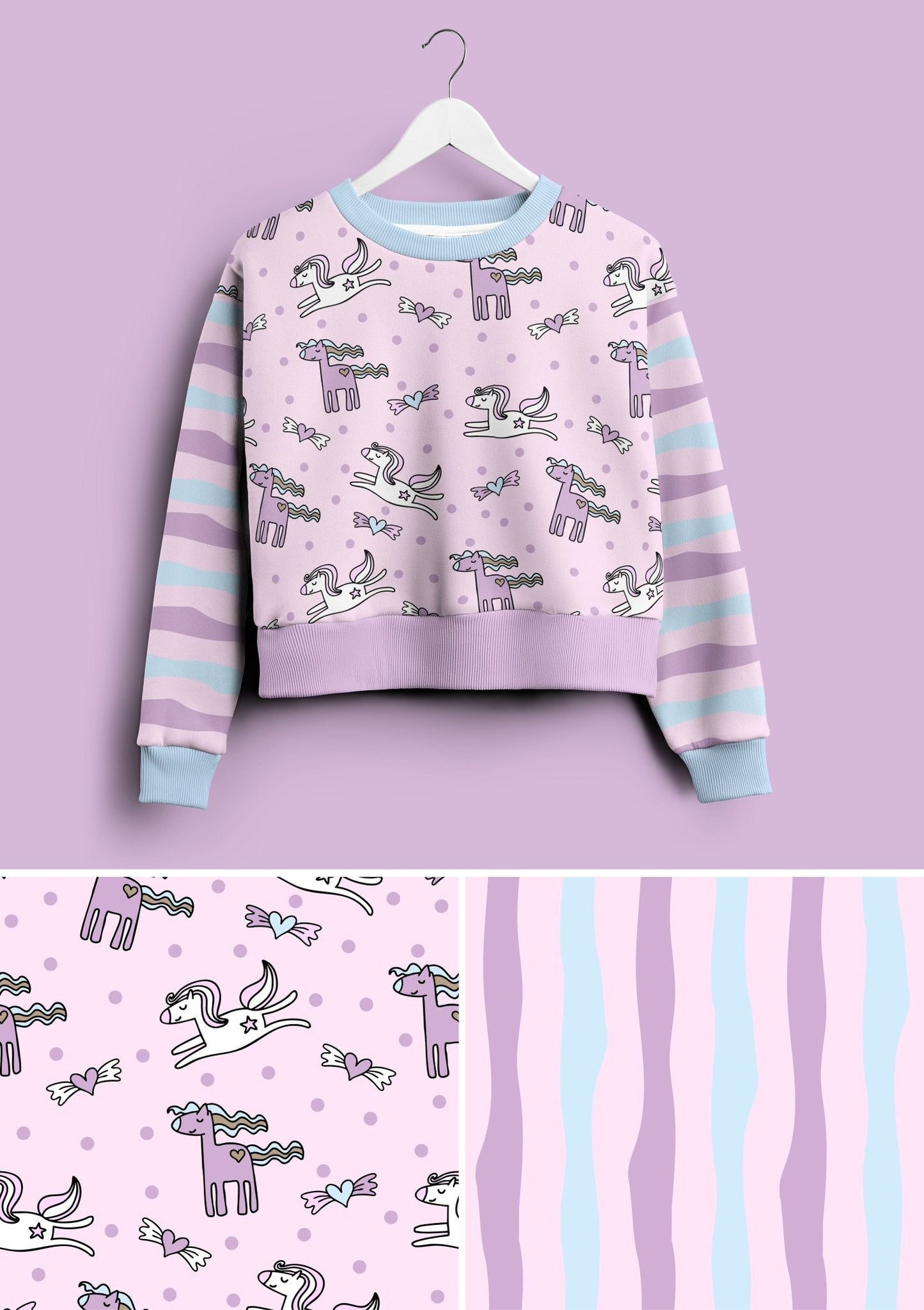 Kombi Pferdchen Rosa Wild Stripes - Vorbestellung - Benny & Jenny