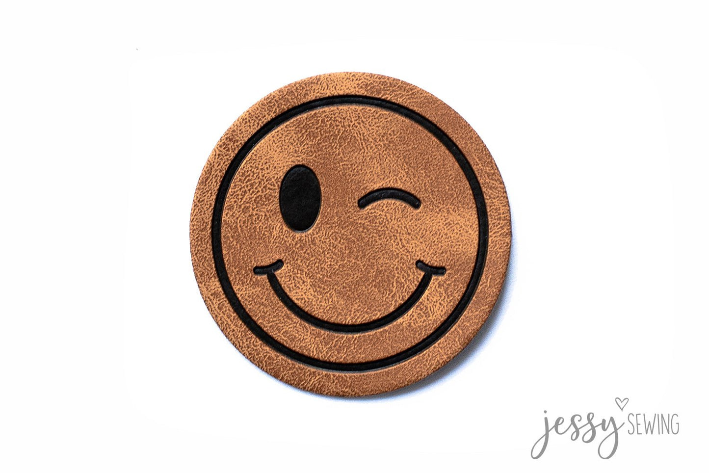Kunstlederlabel Smiley Zwinker - Benny & Jenny