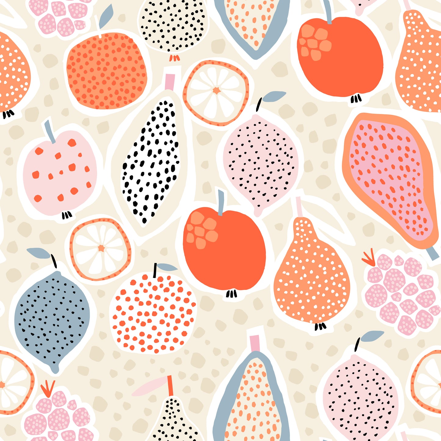 French Terry Fruit Art Mix