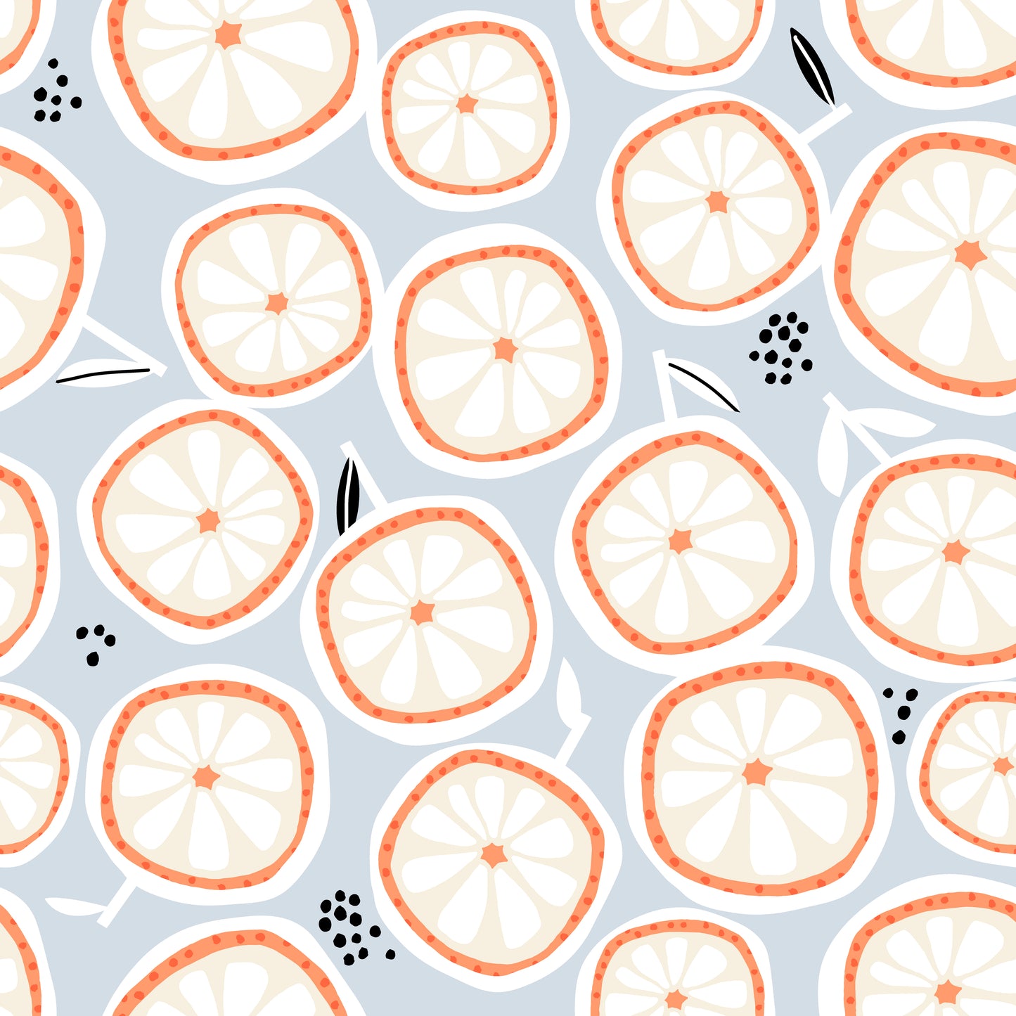 French Terry Fruit Art Orange