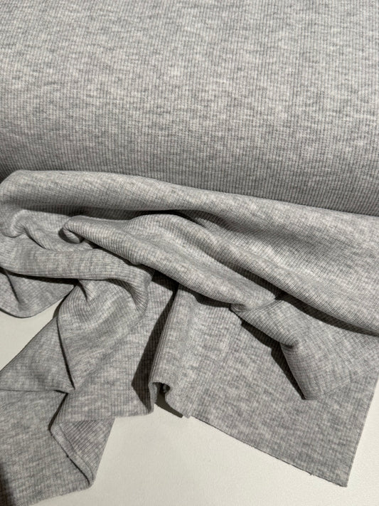 Feinripp Bündchen Hellgrau meliert