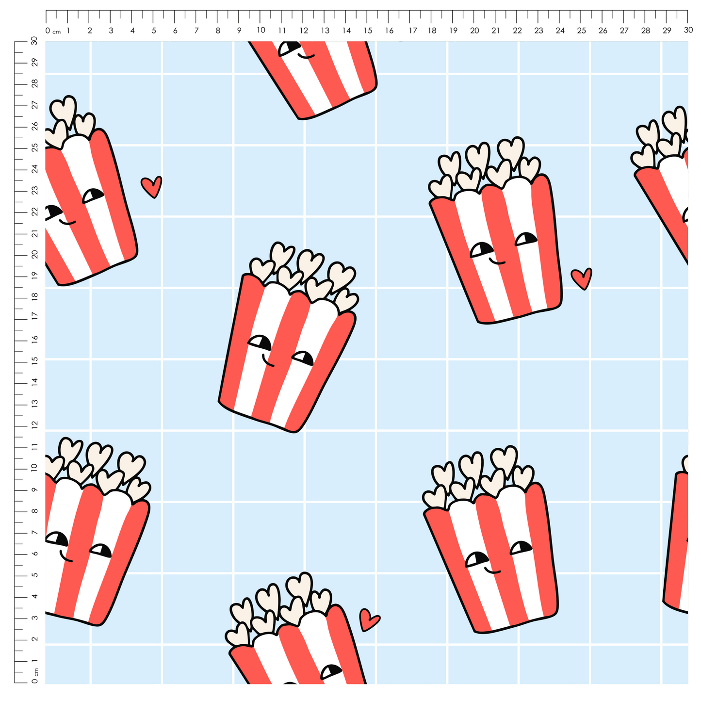 Heart Popcorn Blue