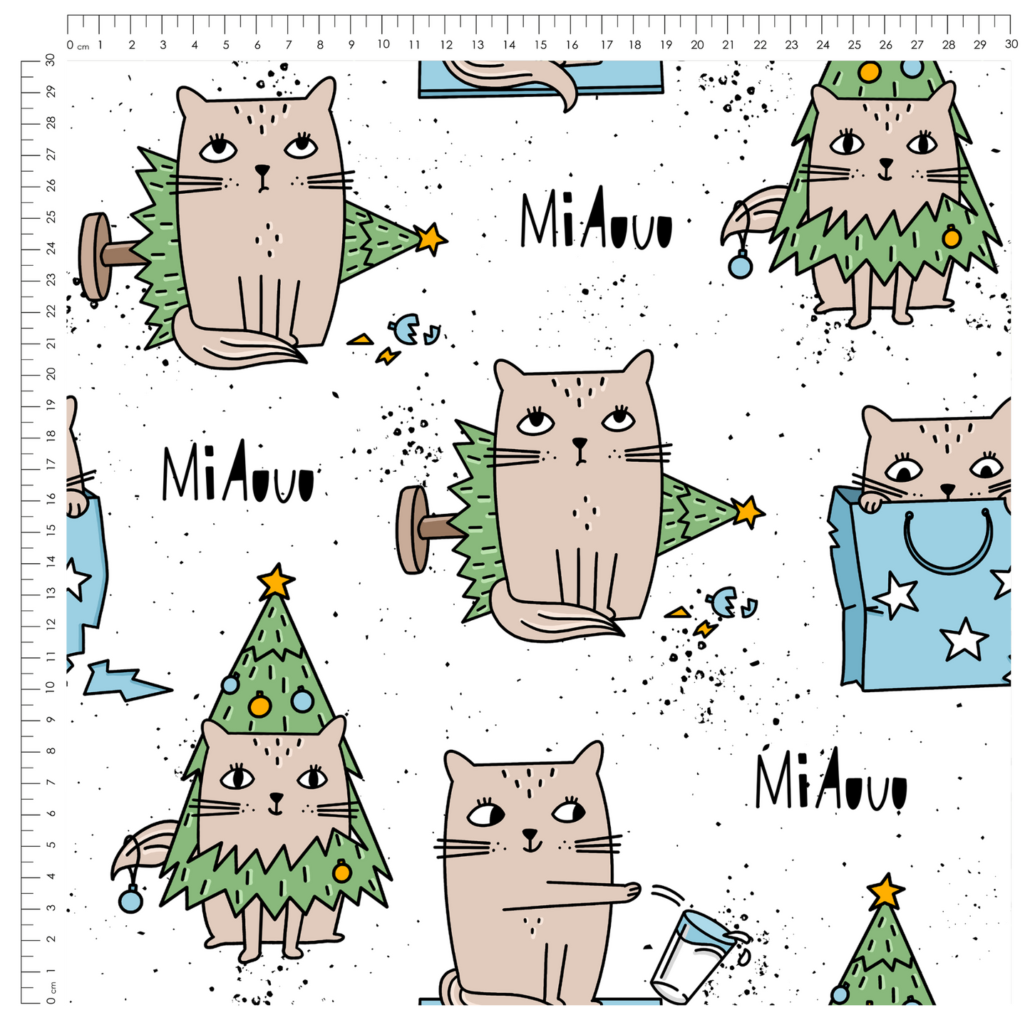 French Terry Xmas Cat Pepper