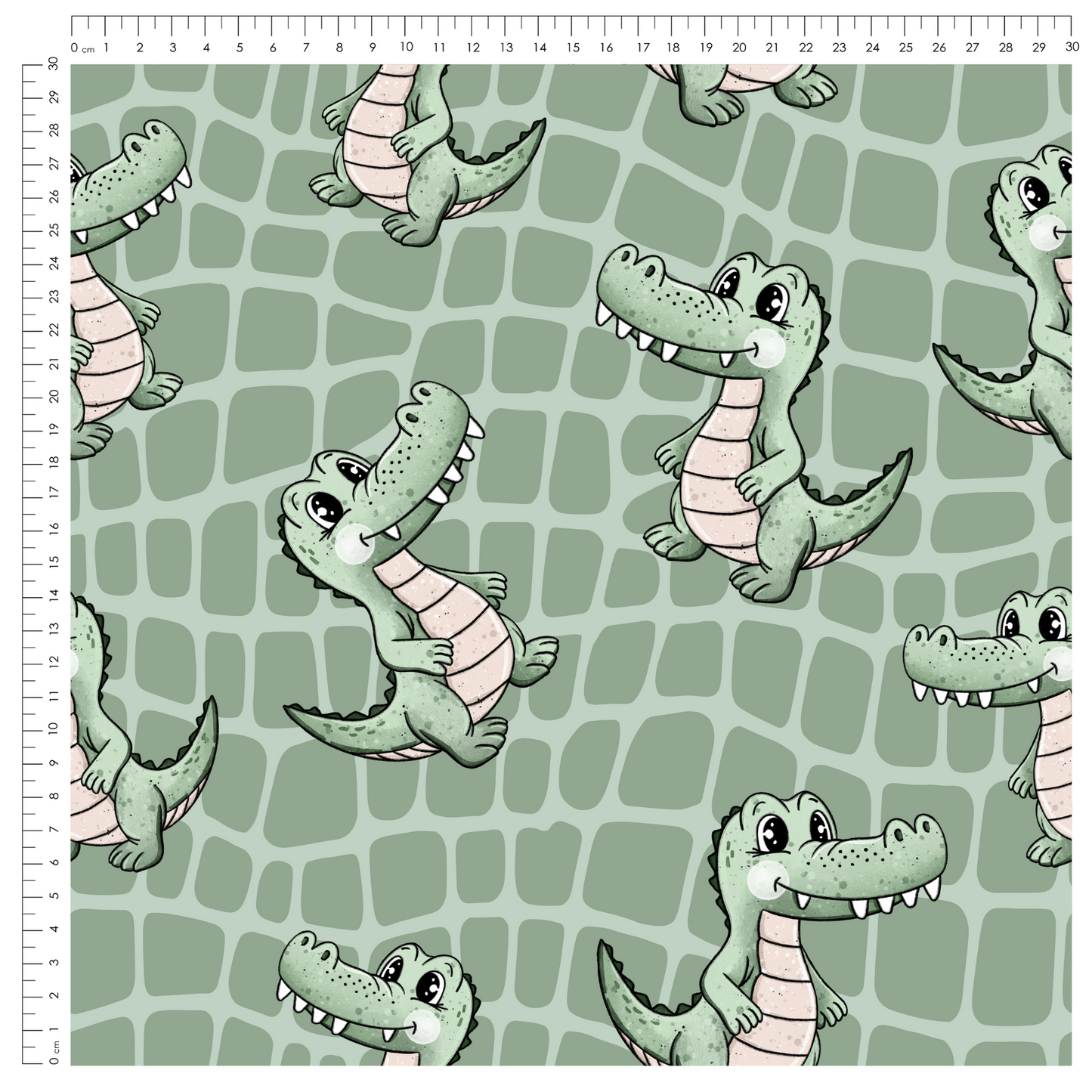 French Terry Krokodil Grün