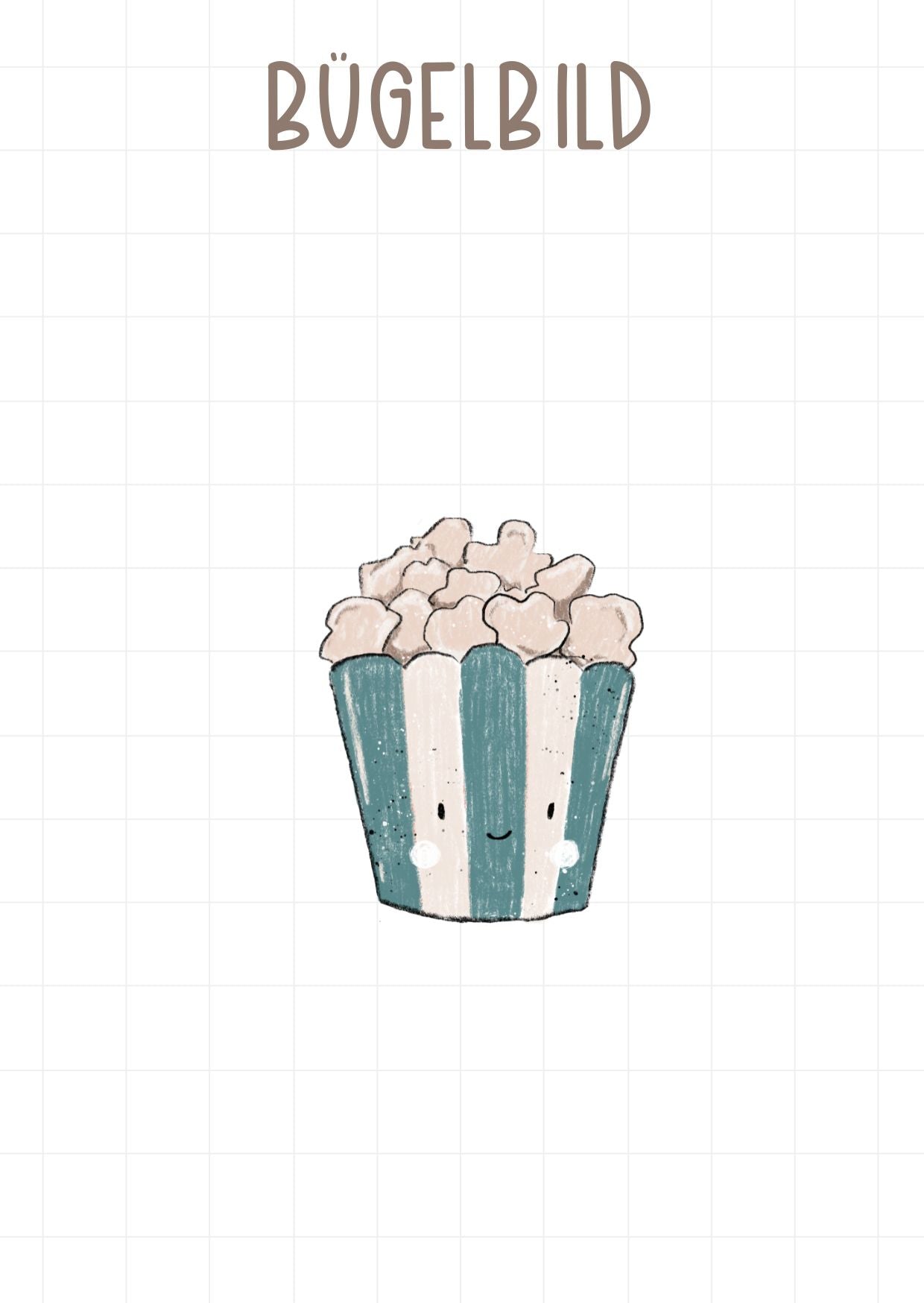 Mini-Bügelbild Popcorn Mint