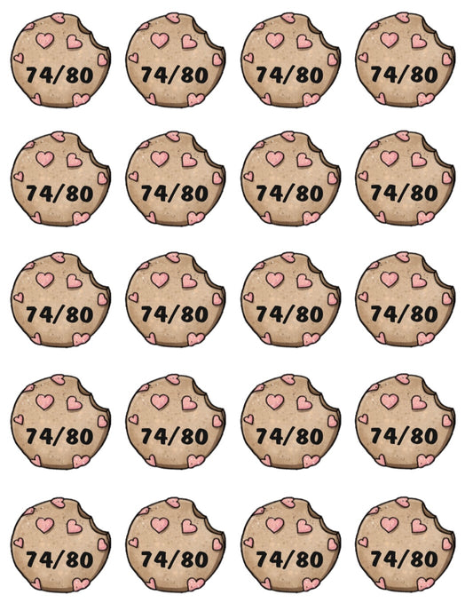 Bügelbild Größenlabel Cookie Herz