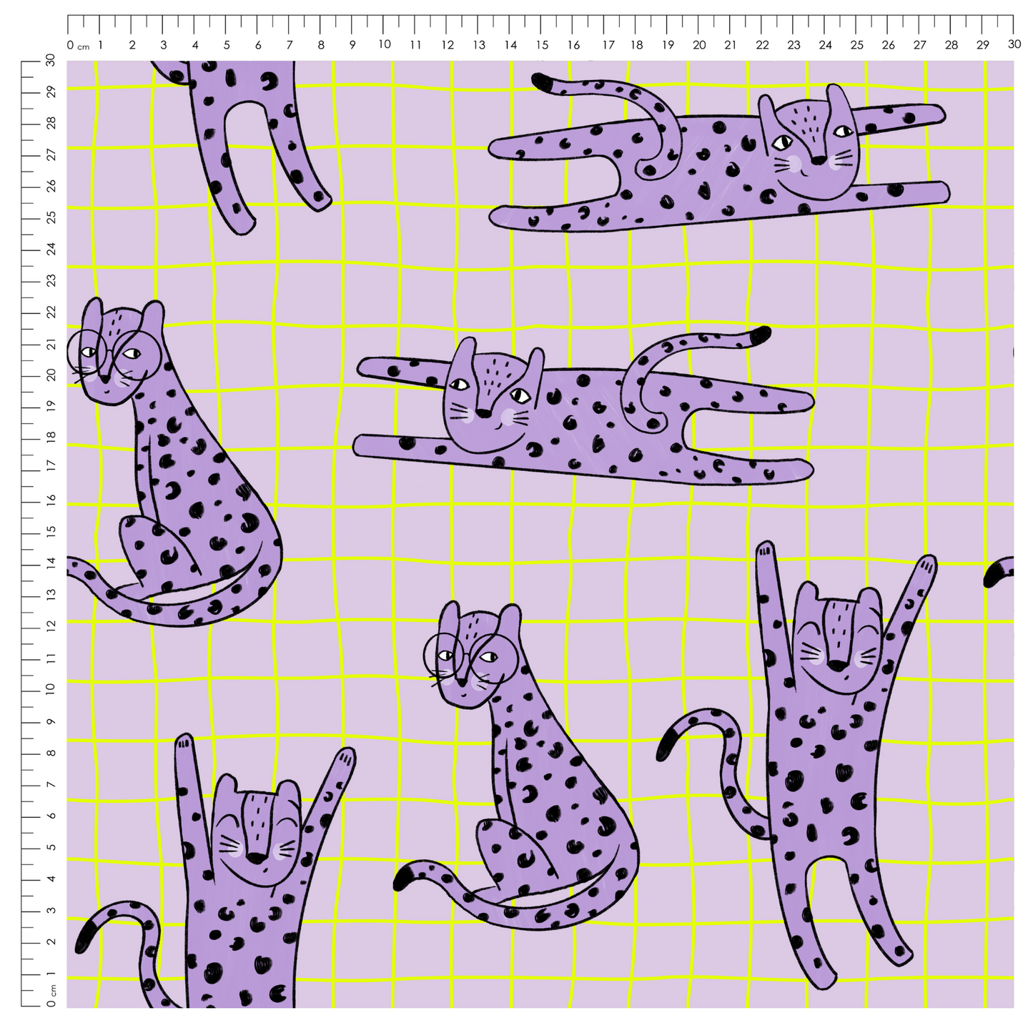 French Terry LilaLeo Purple Yellow - Vorbestellung