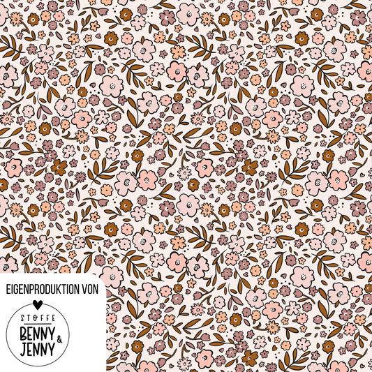 Bio French Terry Retro Flowers Classic - Vorbestellung