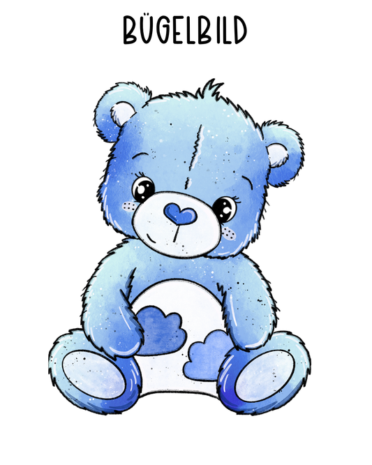 Bügelbild Bärenglück Blau
