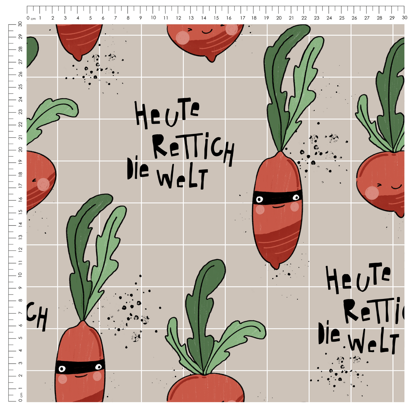 French Terry Rettich Beige Grid - Vorbestellung