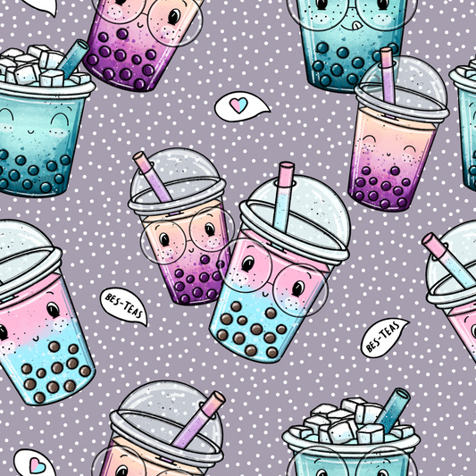 French Terry BubbleTea Dotties