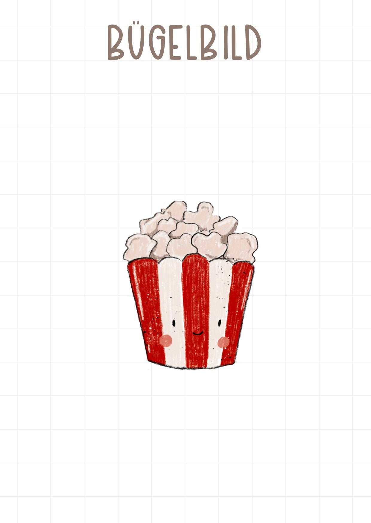 Mini-Bügelbild Popcorn Red