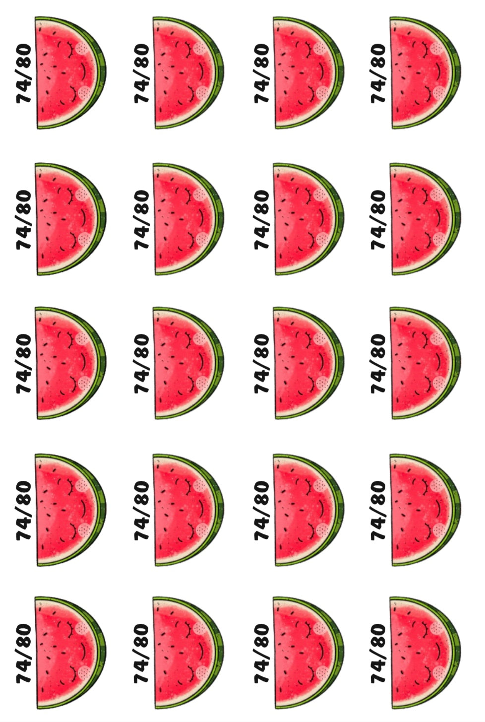 Bügelbild Größenlabel Melonchen