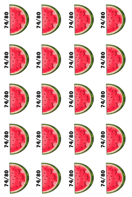 Bügelbild Größenlabel Melonchen