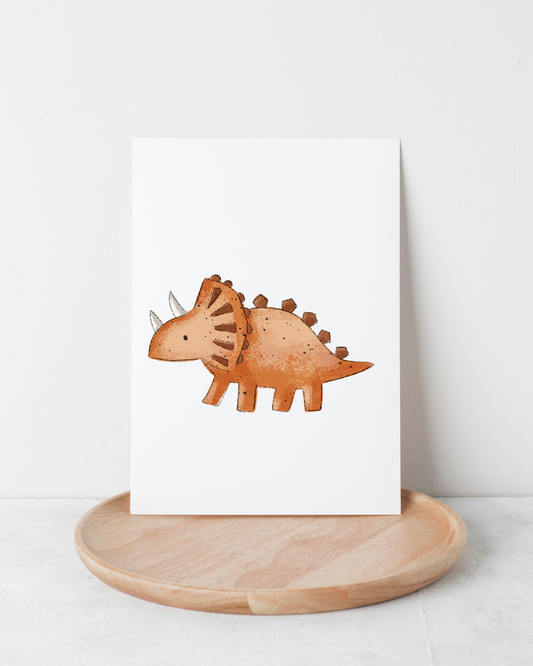 Bügelbild Cute Dino Triceratos
