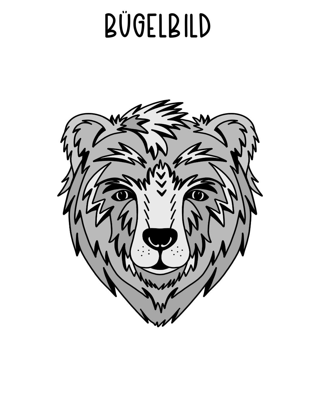 Bügelbild Bear Roar Grau