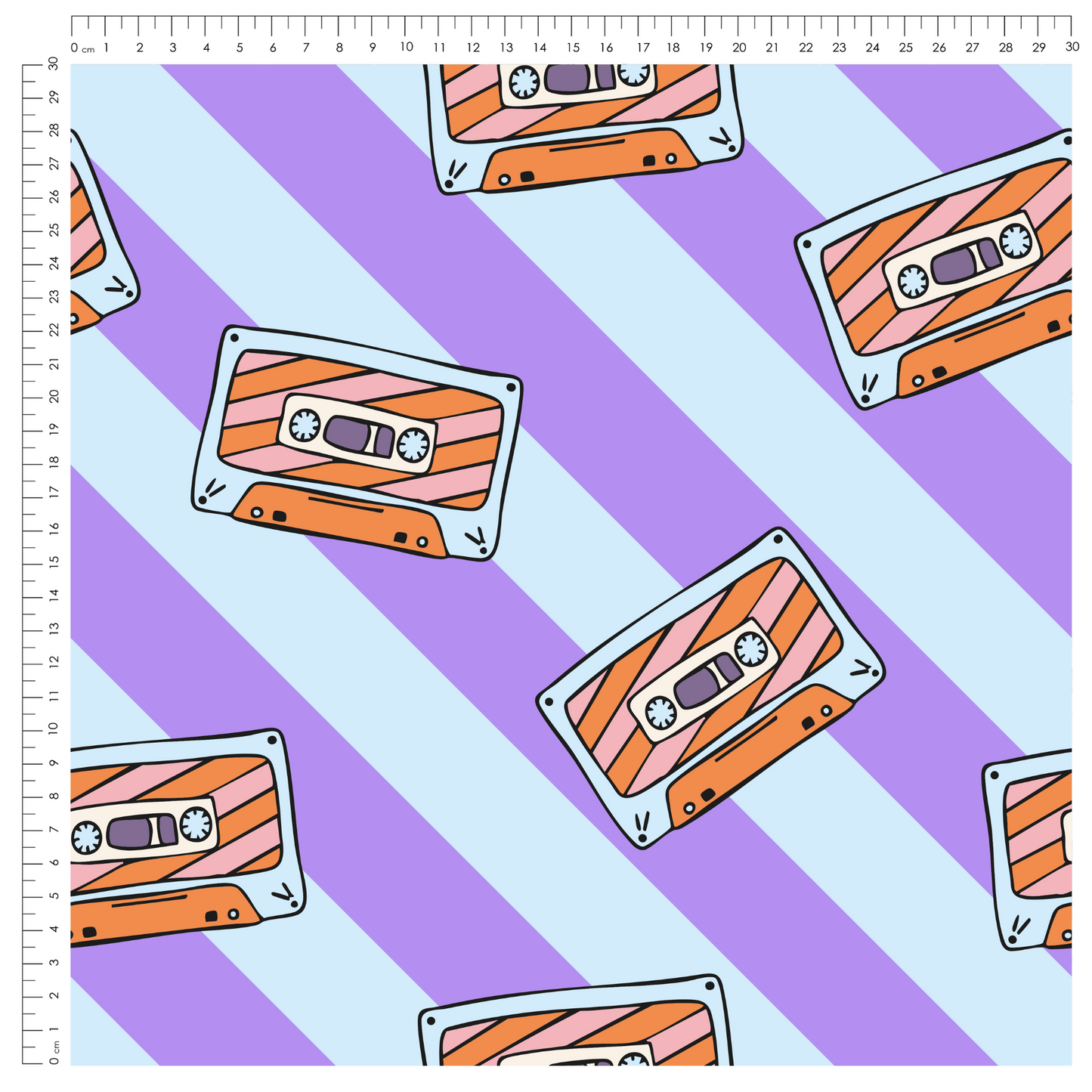 French Terry Tape Purple Stripes