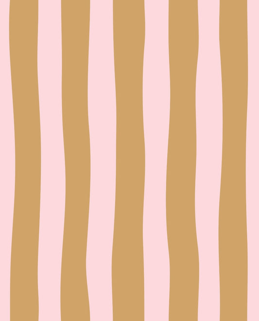 French Terry Stripes Senf-Rosa