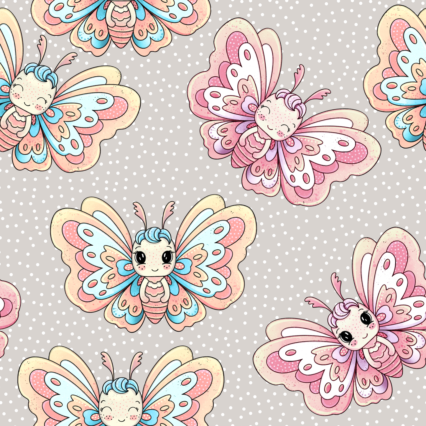 Jersey Schmetterling Beige