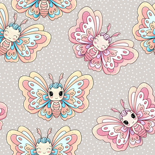 Jersey Schmetterling Beige