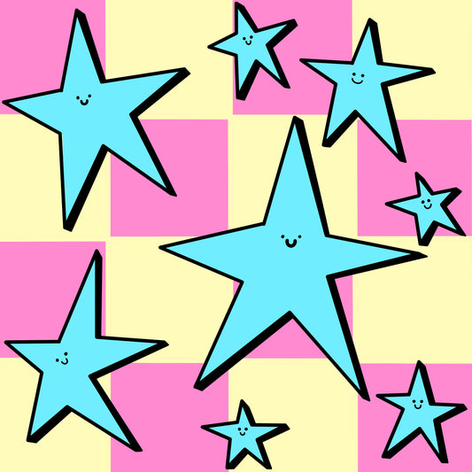 Jersey Funky Stars Grid Rosa Butter "King Kids Design" - Vorbestellung